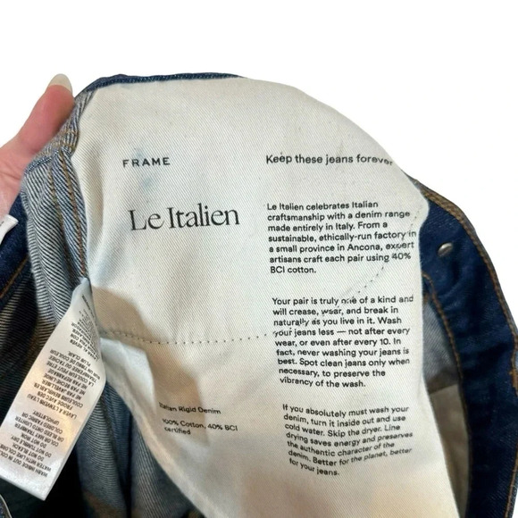 Frame Denim Le Italien True Straight in Rinse Rigid Denim - Picture 12 of 16